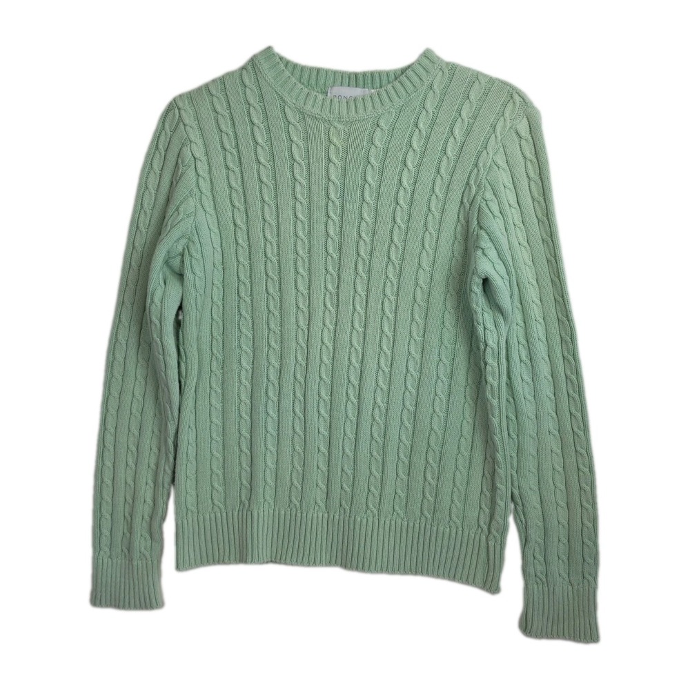 Sonoma Sweater Women's Size M Mint Green Cable Knit Crew Neck